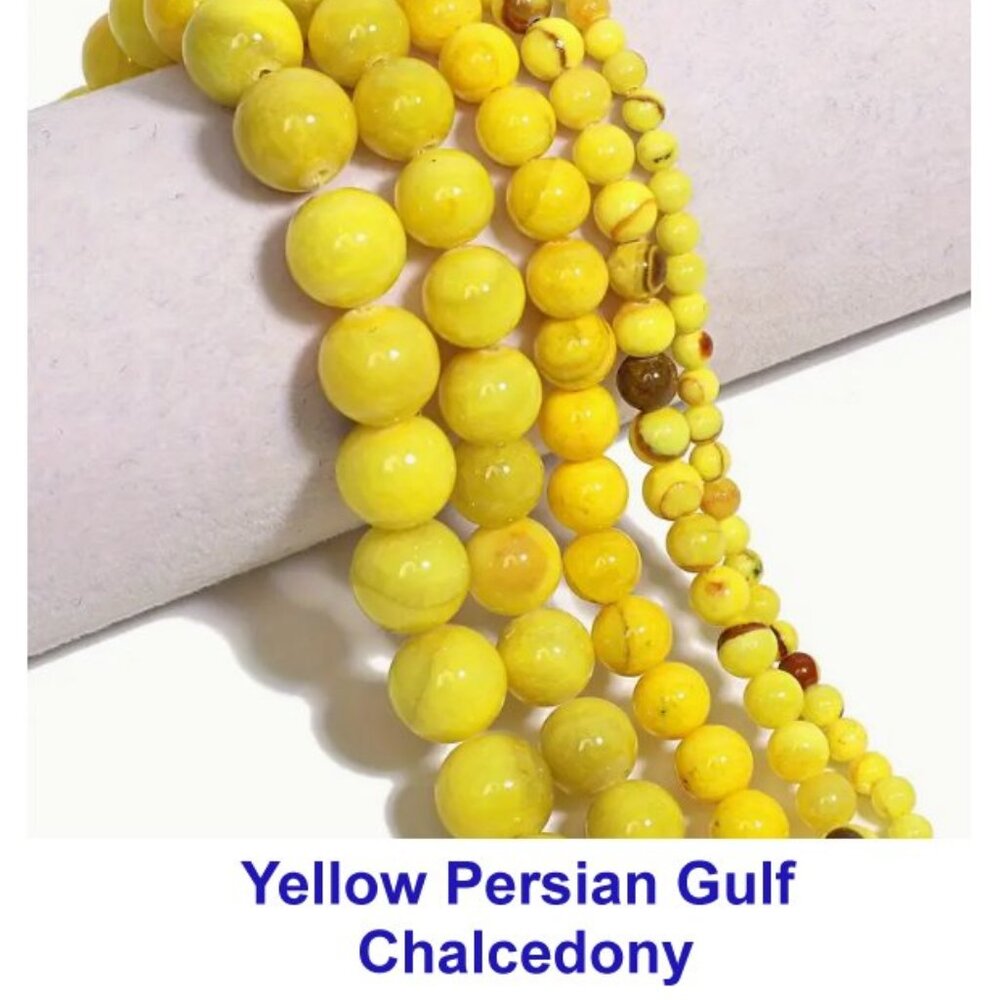 Yellow Persian Chalcedony 15" Strand